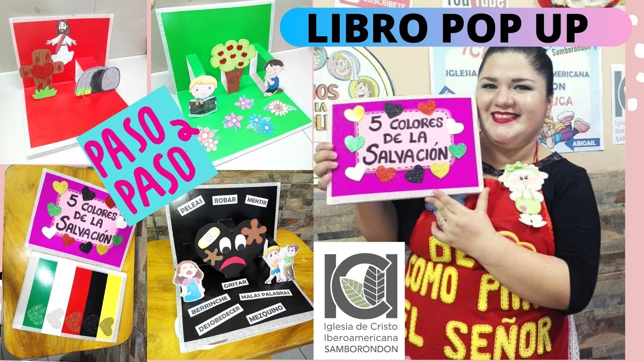 LIBRO POP UP 1 - PASO A PASO - 5 COLORES DE LA SALVACIÓN   - ESCUELA BÍBLICA DOMINICAL