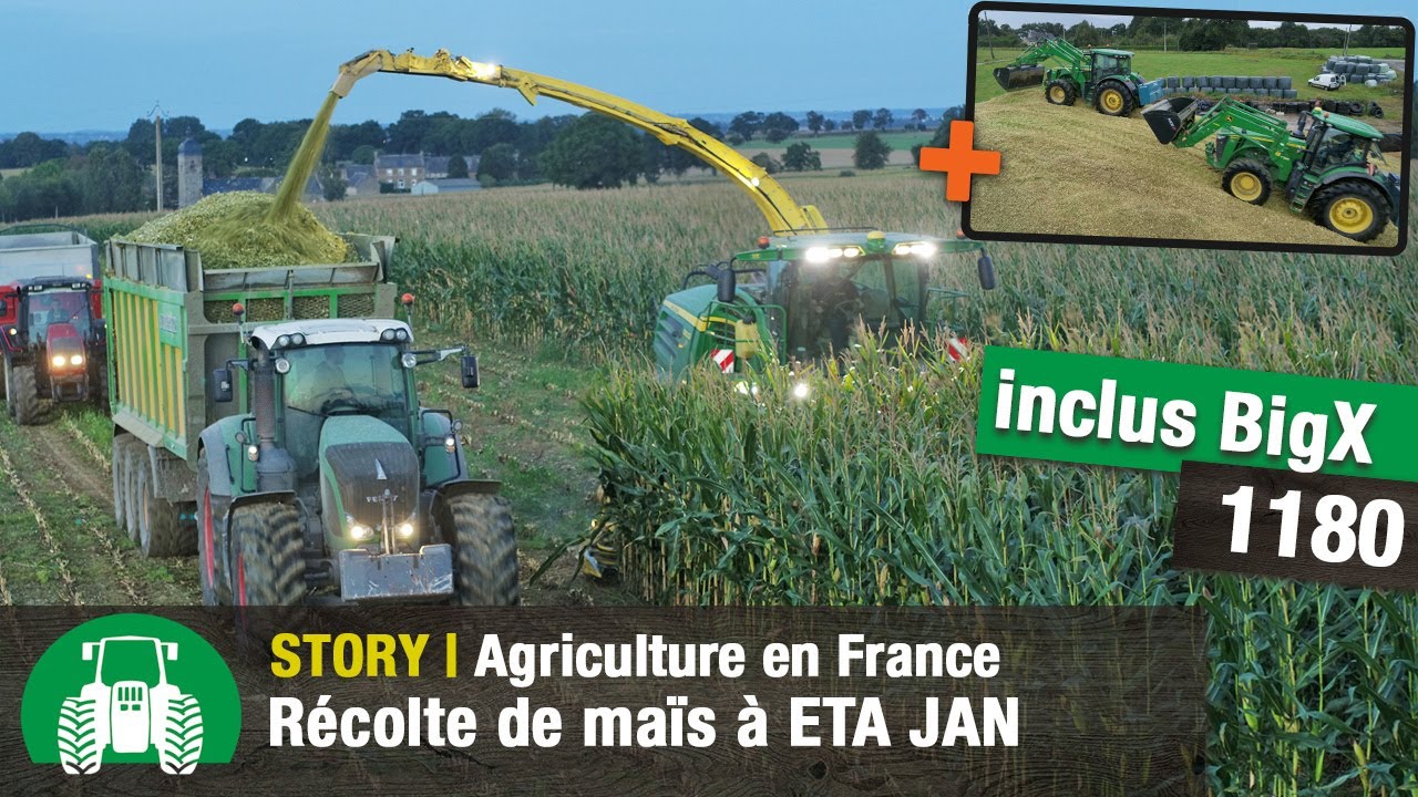 Entreprise de travaux agricoles ETA JAN : Récolte de maïs | John Deere 9900 & Krone BiG X 1180