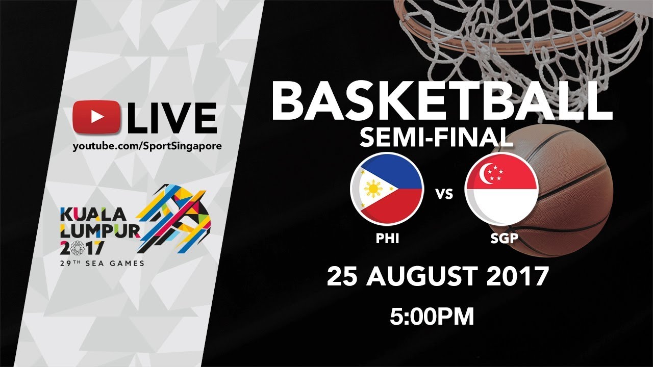 Basketball 🏀 Men's Semi-final match Philippines 🇵🇭 vs Singapore 🇸🇬 | 29th SEA Games 2017