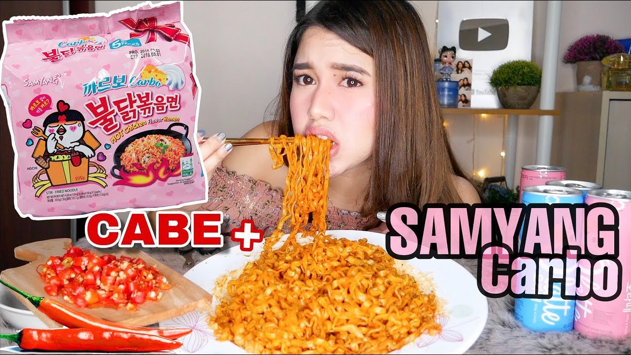 SAMYANG CARBONARA + CABE RAWIT!! NYIKSA TAPI ENAK! Special 700K Subscribers