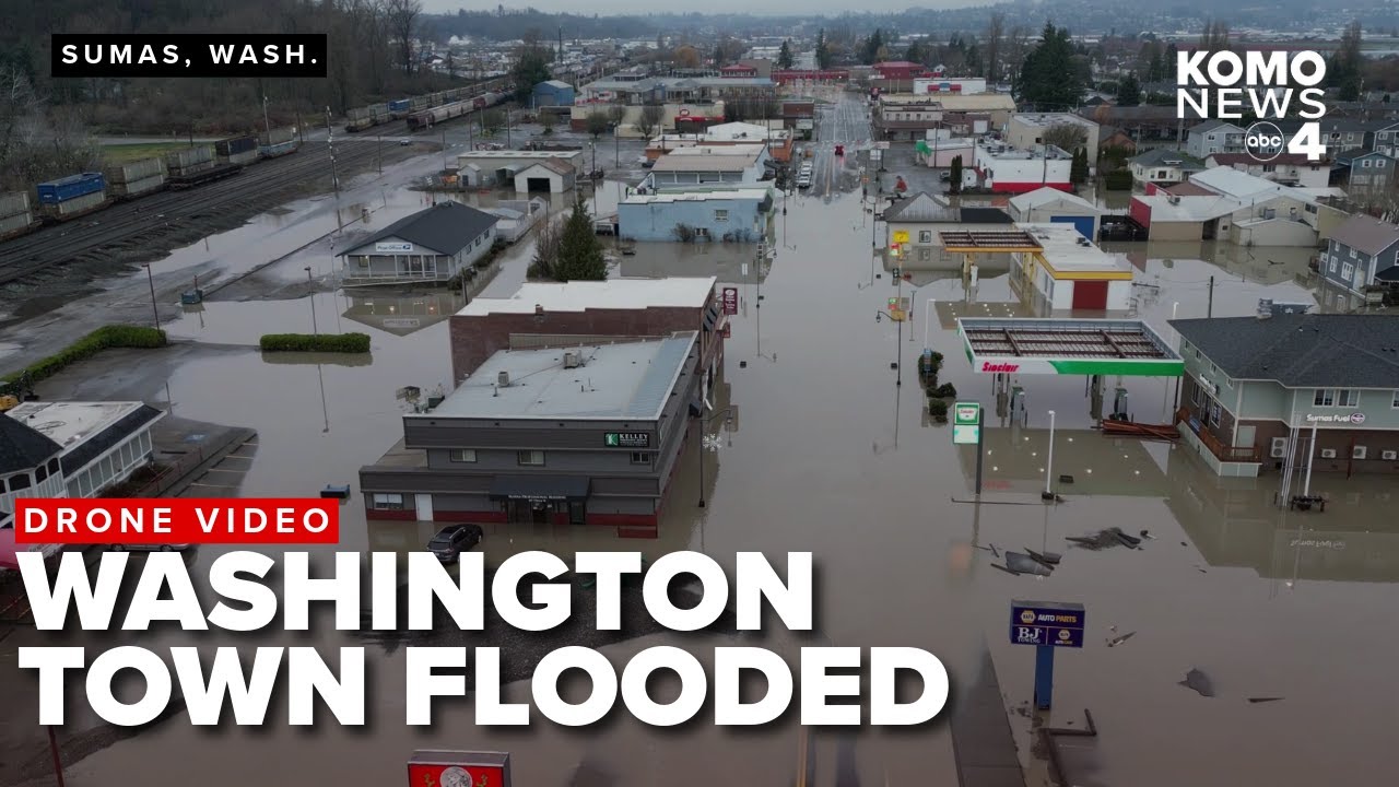 DRONE VIDEO: Sumas, Washington, underwater amid historic Washington flooding