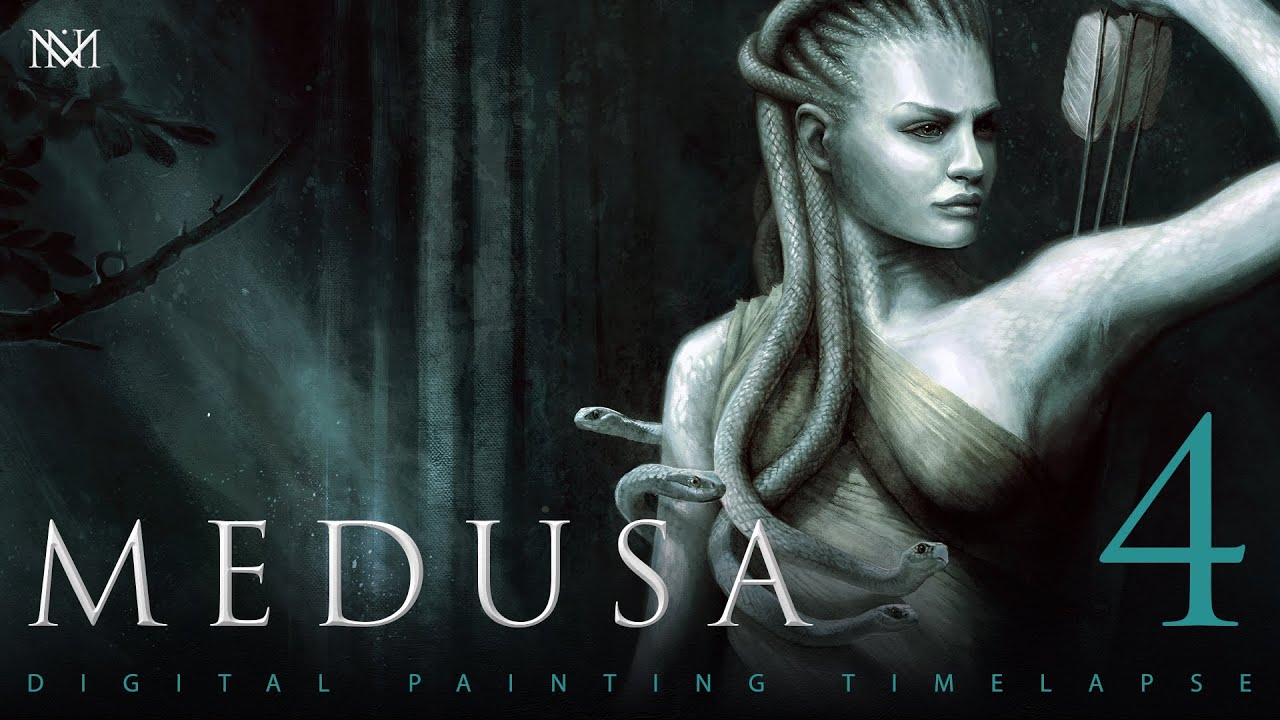 Digital Art Painting - Fantasy Art - How To Paint Medusa - Timelapse Part 4