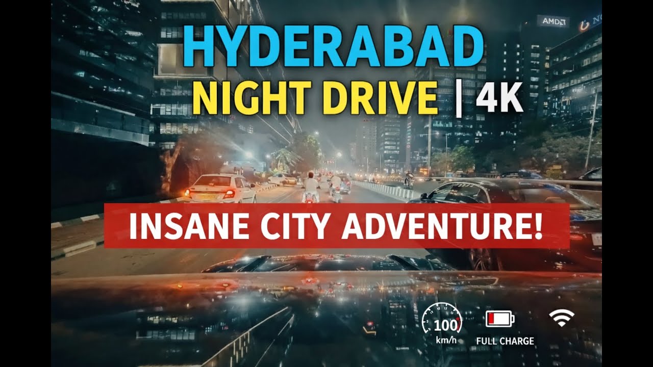 Hyderabad Night Drive 4K | Insane City Adventure | Cyberabad Roads at Night