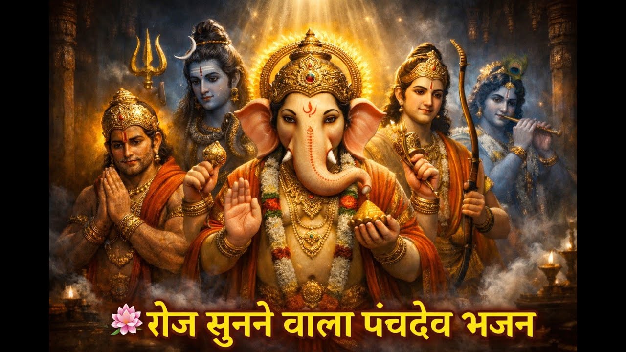 🌸 रोज़ सुनने वाला पंचदेव भजन | Ganesh Shiv Ram Hanuman Krishna Bhajan | Panchdev Bhajan | Peaceful