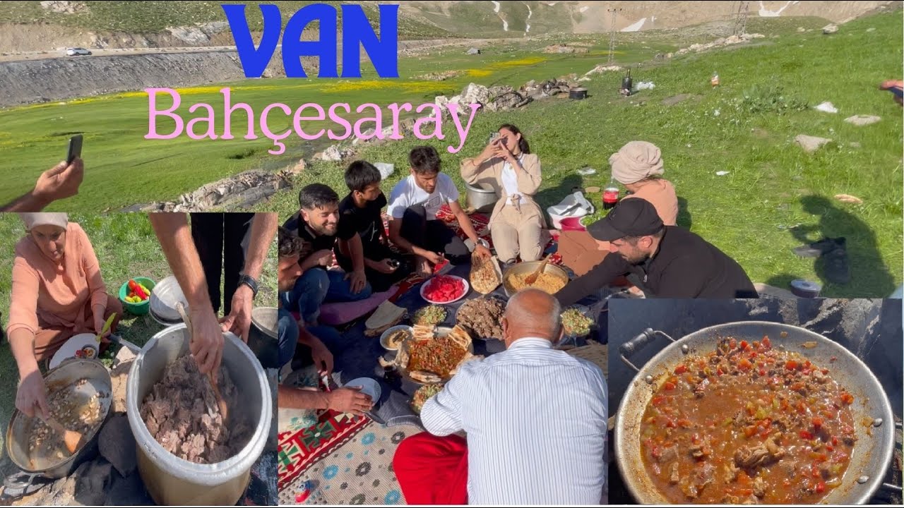 Türkiye nin Muhteşem Van Yaylası Saç Tava Kuzu Kavurma Yemeği