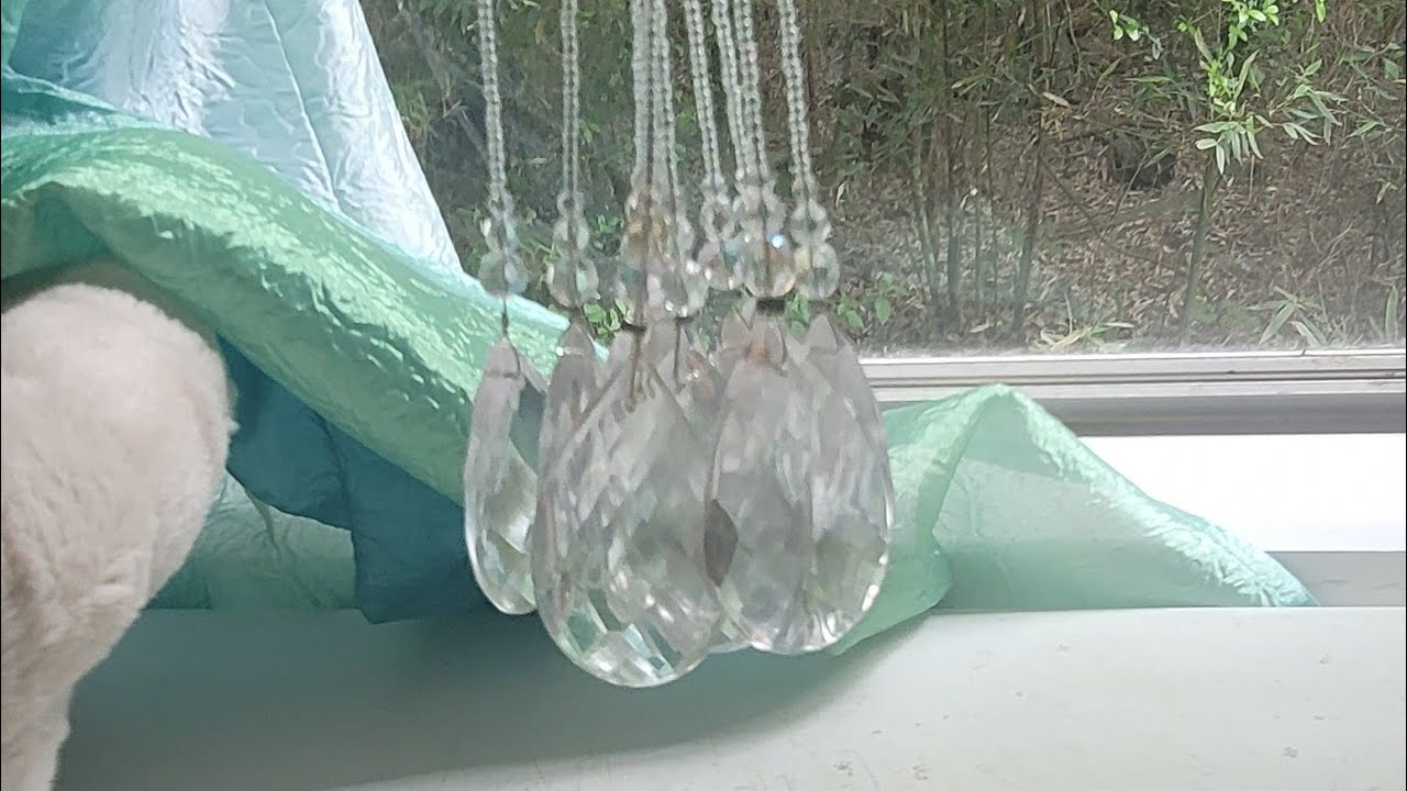 Tutorial: How to make a repurposed chandelier crystal suncatcher.