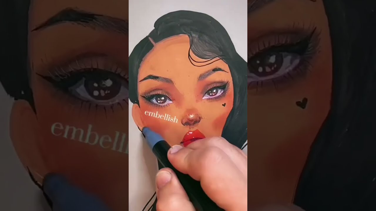 How I Draw A Doll Face #pidgindoll #dollface #artinstruction #howtodraw