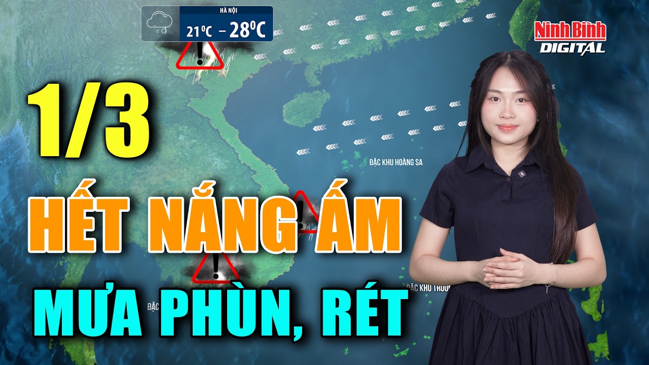 Dự báo thời tiết đêm nay và ngày mai 1/3 | Đầu tháng 3, mưa phùn rét trở lại