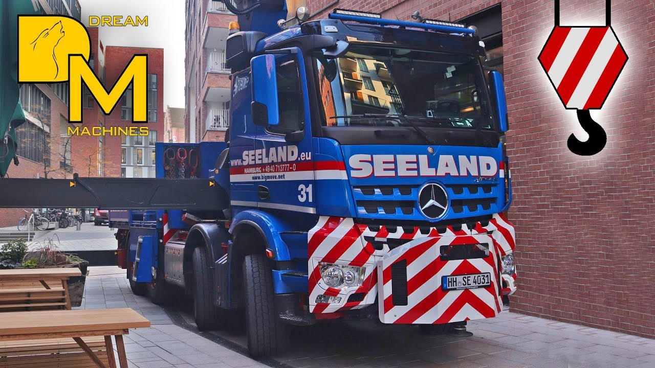 Palfinger PK 92002 heavy crane truck Mercedes Arocs with fly jib precision with heavy machinery
