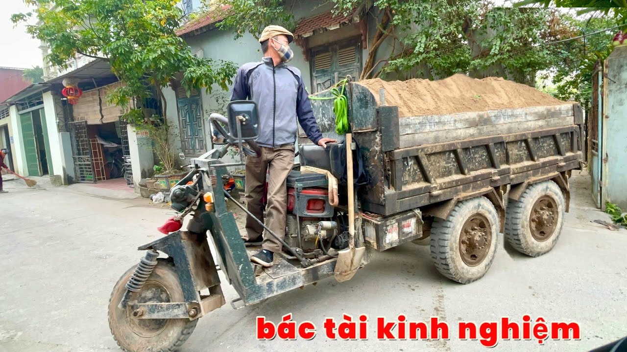 Bác tài xế công nông chở cát rất kinh nghiệm lùi cực căng| Máy xúc múc cát | ô tô chở cát