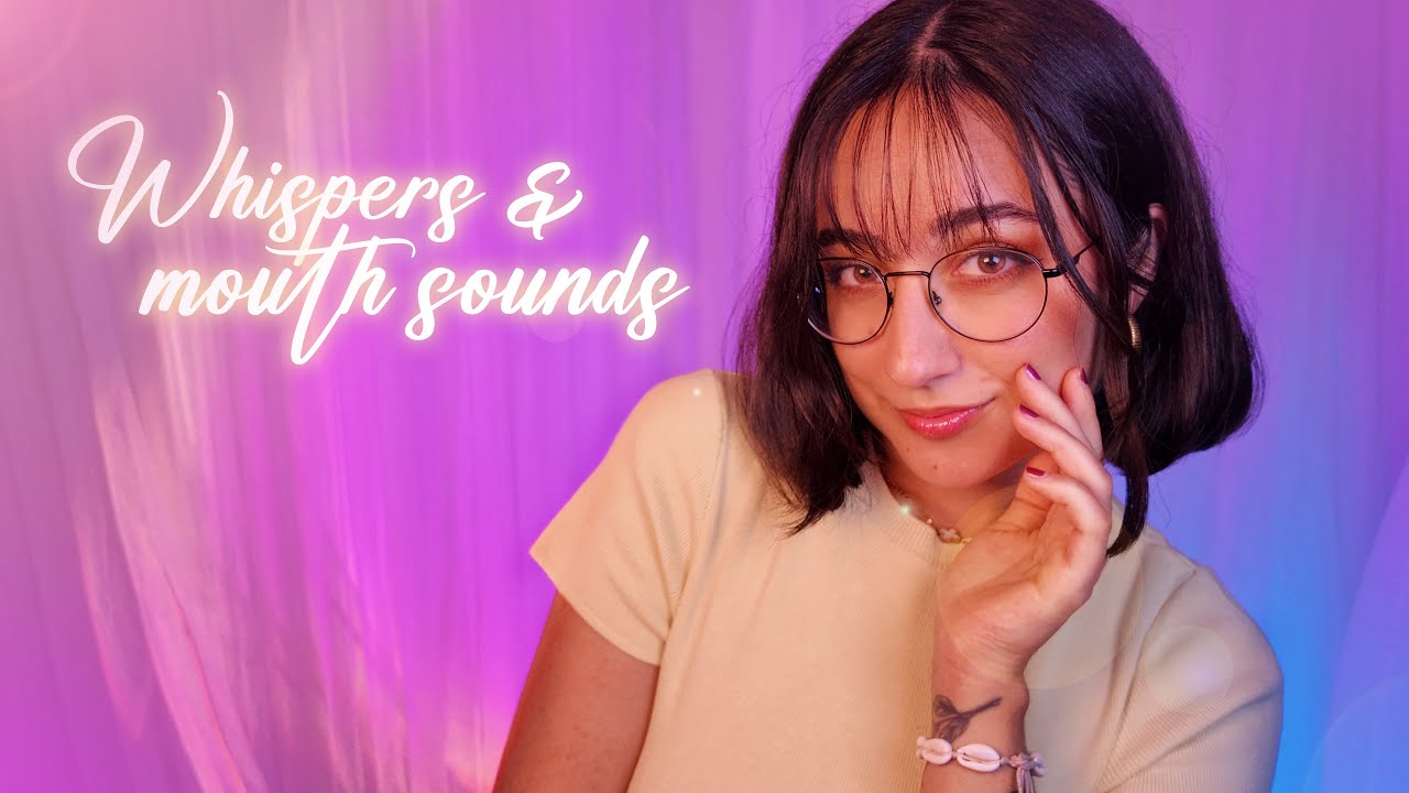 ASMR | Pure Whispers, Mouth Sounds & Mic Brushing 💜 (2 HOURS w/ black screen)