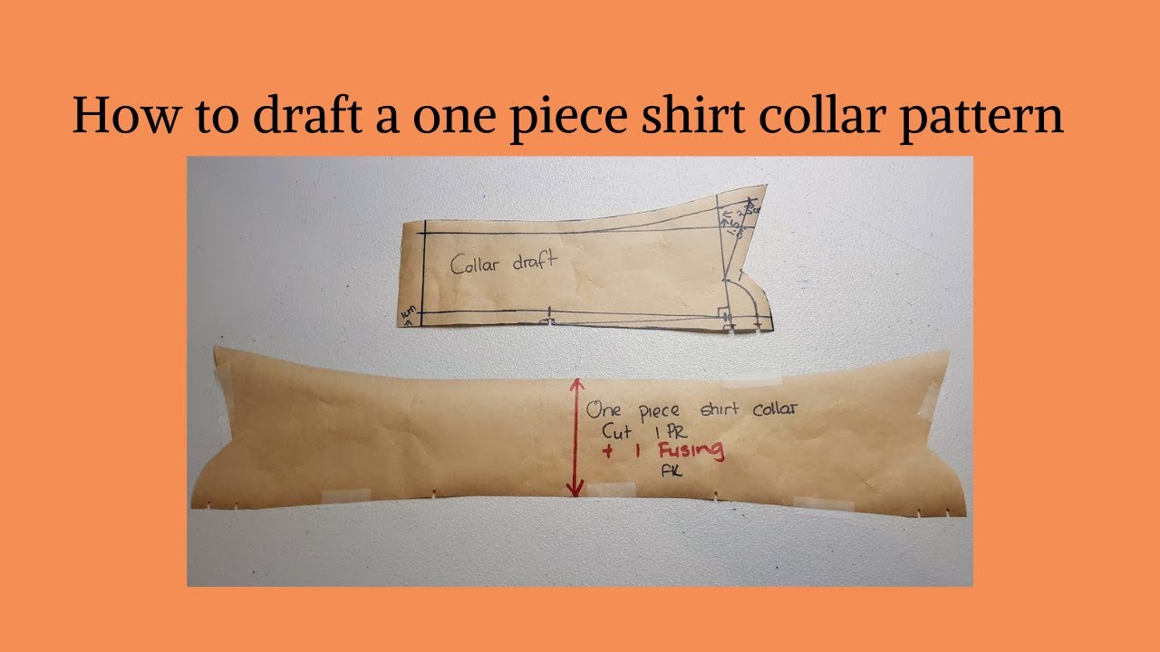 How to draft a one piece shirt collar pattern.