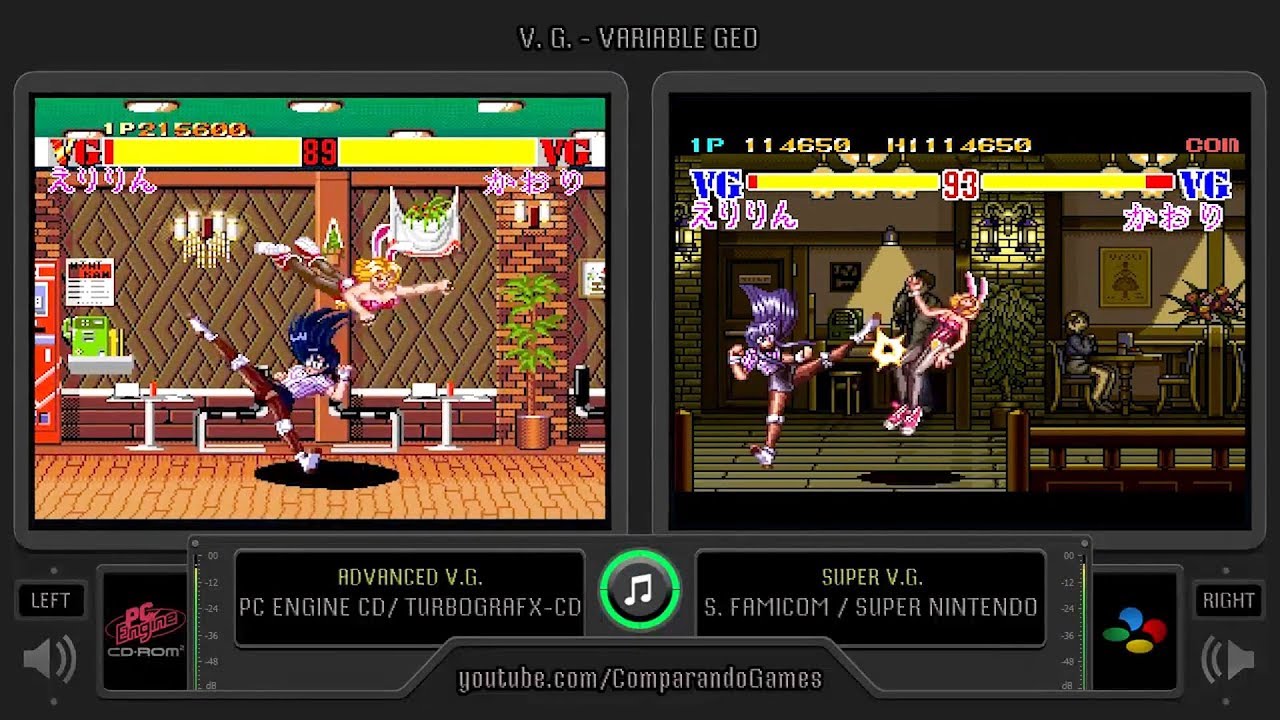 V.G. Variable Geo (Pc Engine CD vs SNES SFC) Gameplay Comparison | VCDECIDE