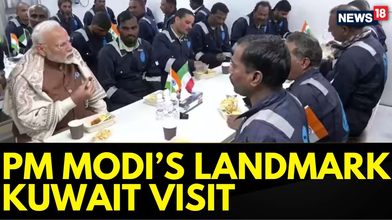 PM Modi Interacts With Workers At Labour Camp In Kuwait, Calls Kuwait As 