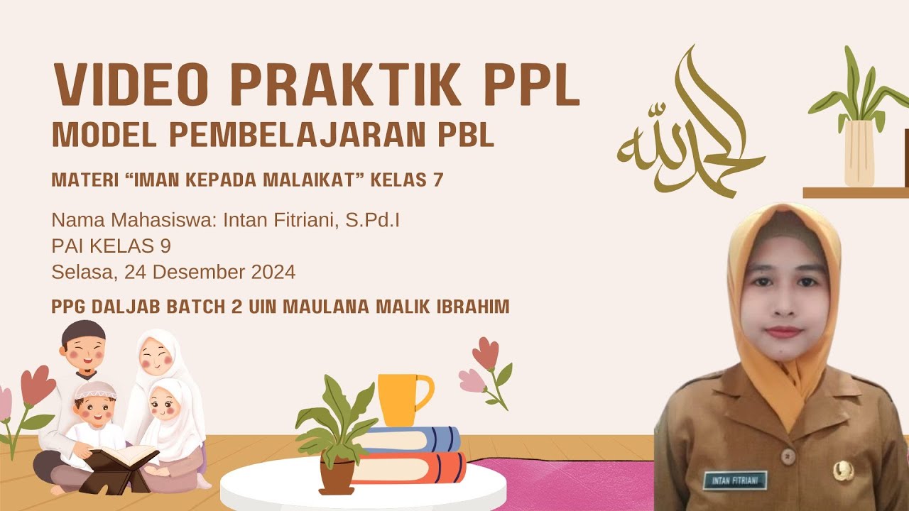 PPL 1 MODEL PEMBELAJARAN PBL, PAI, Materi Iman Kepada Malaikat, Kelas VII
