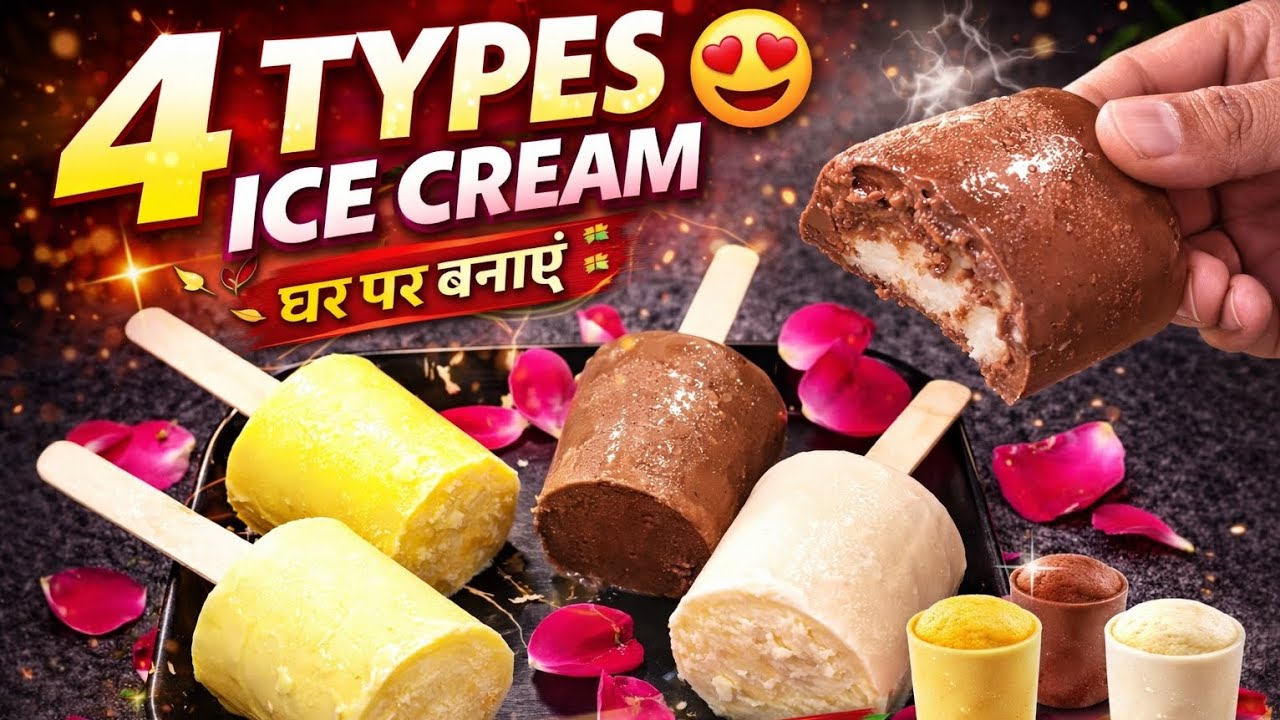 🔥 4 तरह की आइसक्रीम घर पर बनाएं 😍