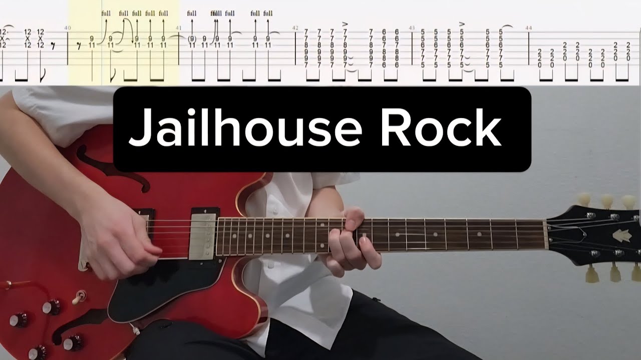Elvis Presley - Jailhouse Rock Guitar Tab | Cover | Tutorial