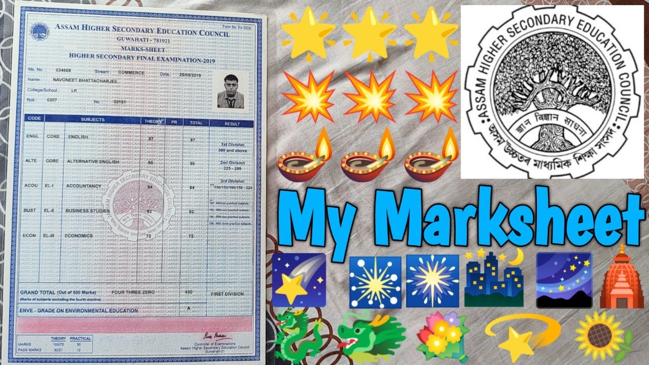 Ahsec Class 12 Marksheet & Certificate | My  Marksheet Shown | @Navoneet Bhattacharjee