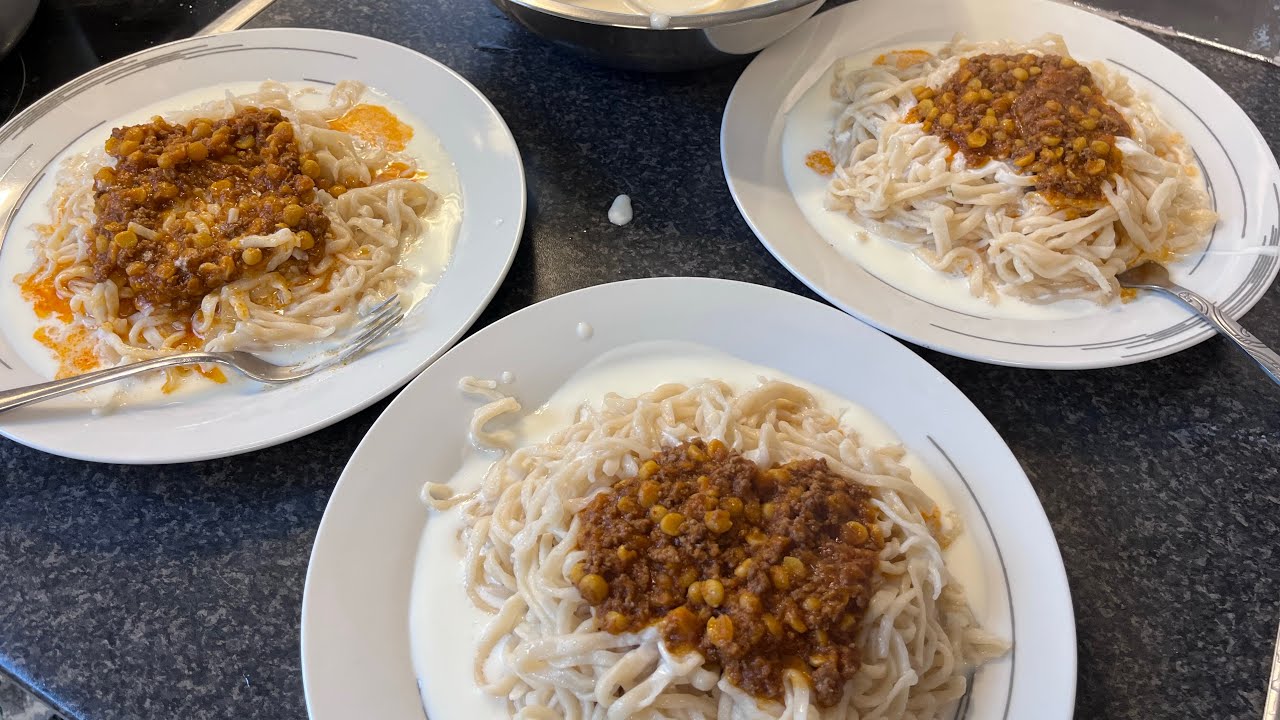 طرز تهیه آش کشیده مزه دار ، تهیه خمیر آش صفر تا صد در ویدیو