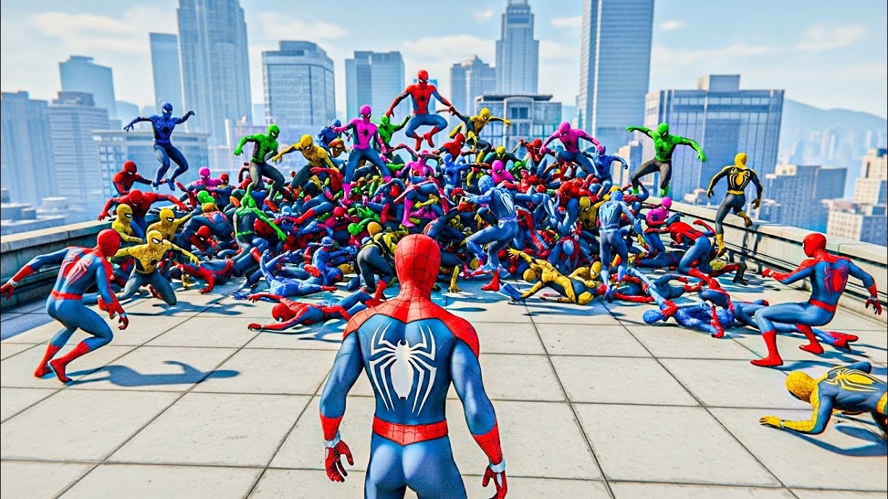(GTA 5) 100+ Spider-Men vs Los Santos! 🕸️ (The Multiverse is Broken)