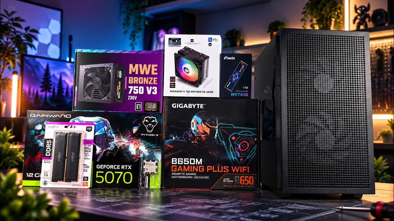 13 Minutes of BUILDING a MINIMALIST GAMING PC | POV PC BUILD | Ryzen 7 7700 + RTX 5070