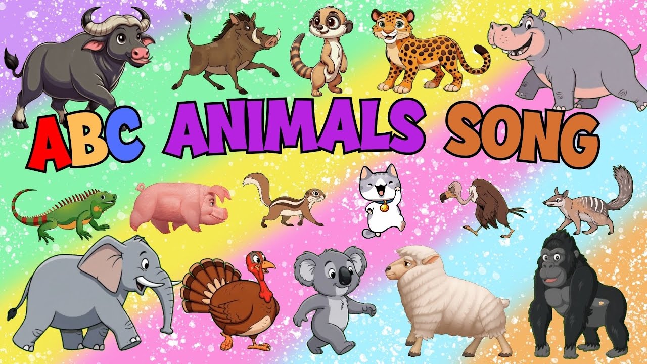 Песня про животных ABC для детей | Учим алфавит со звуками диких животных | Little Kitten Learn