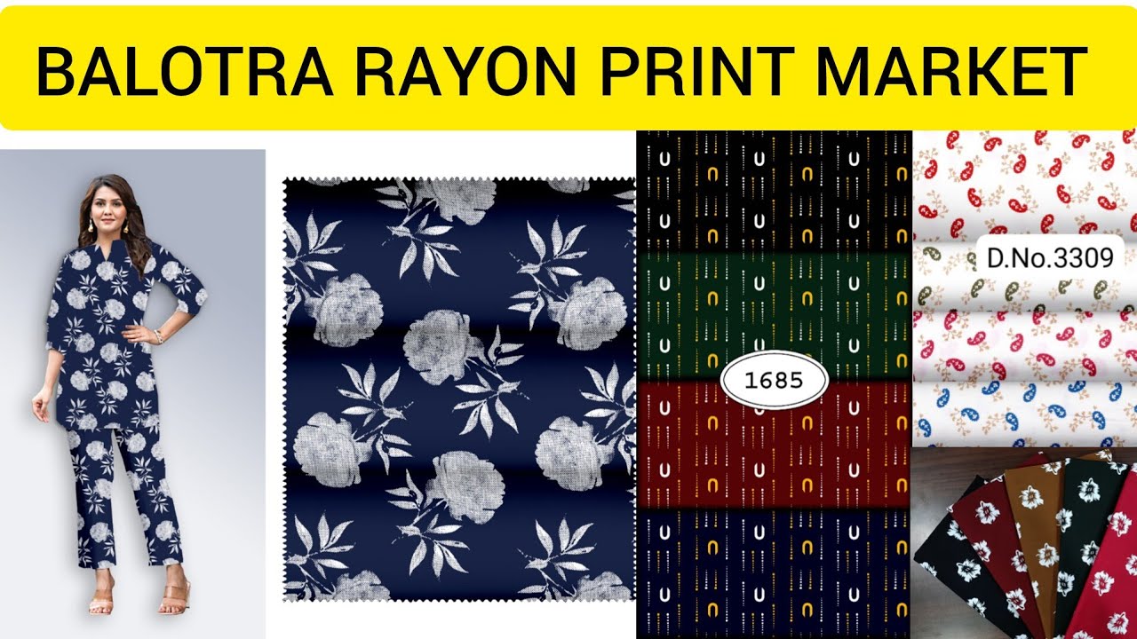 👆PRINT RAYON 🎯MANUFACTURER IN💥 BALOTRA ।।RAYON PRINT🔥 MARKET ।KURTI 💥PLAZO FABRIC ।।#printrayon