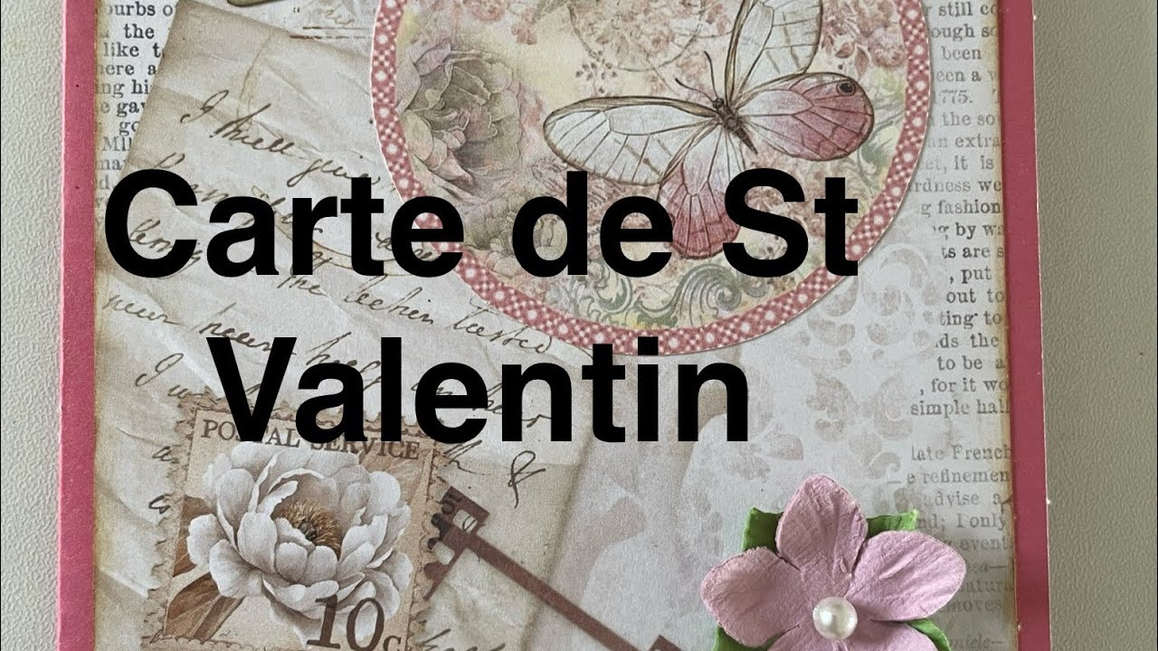Un peu de Shabby pour une carte de la Saint-Valentin ￼