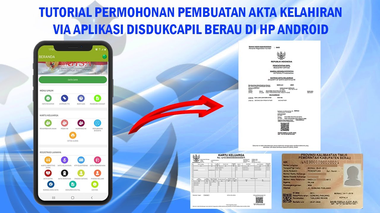 Tutorial permohonan pembuatan Akta Kelahiran via aplikasi DISDUKCAPIL BERAU di HP Android