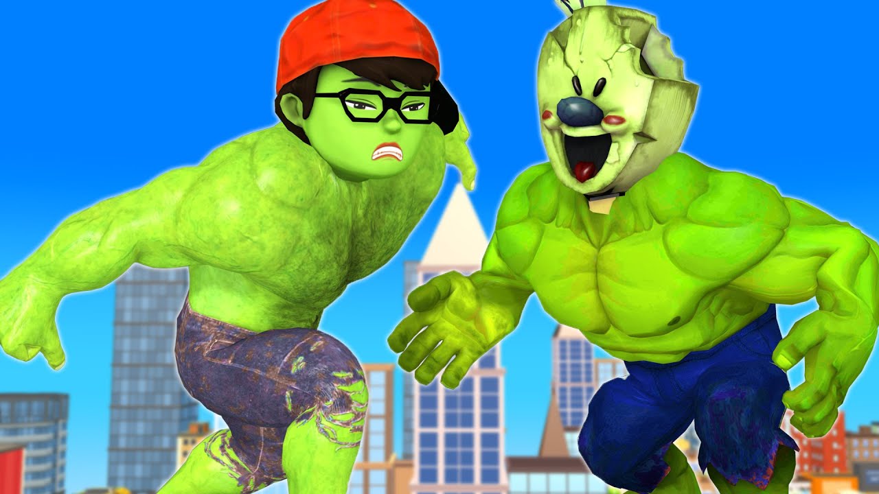 Scary Stranger 3D - Nickhulk  and Tani Ironman vs Giant IceScream and Zombie Funny Gaming