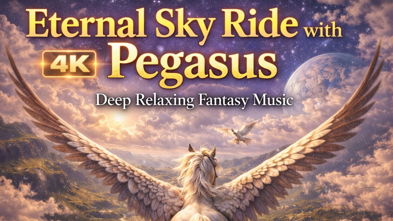 Eternal Sky Ride with Pegasus | Deep Relaxing Fantasy Music (4K)