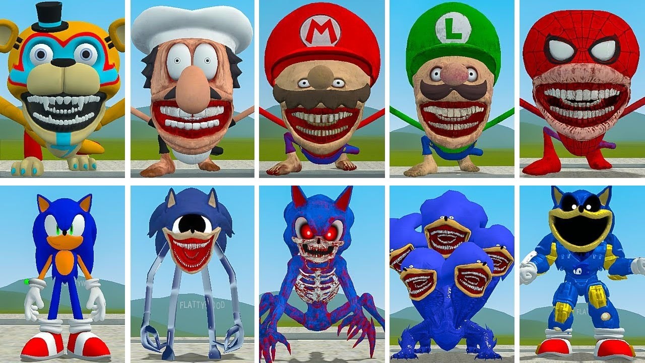 ALL NEW MARIO TAPES FAMILY VS EVOLUTION OF SHIN SONIC TAPES FAMILY ? in Garrysmod!,...