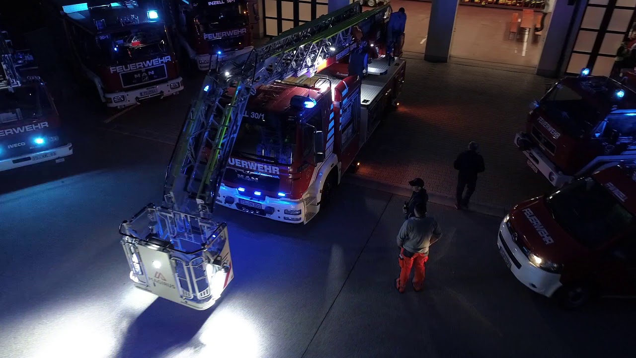Empfang Drehleiter Feuerwehr Inzell