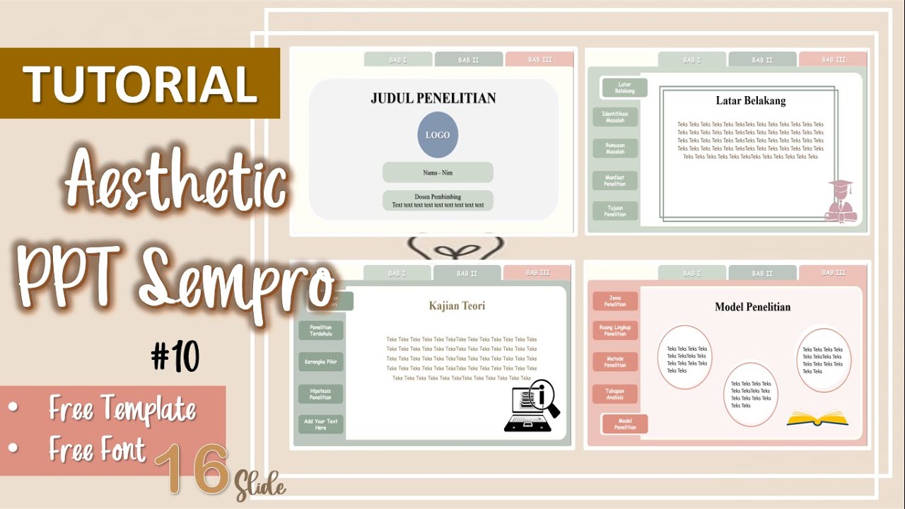 Membuat PPT Sidang Sempro Aesthetic #10 | PPT Sempro | Template ppt sidang aesthetic