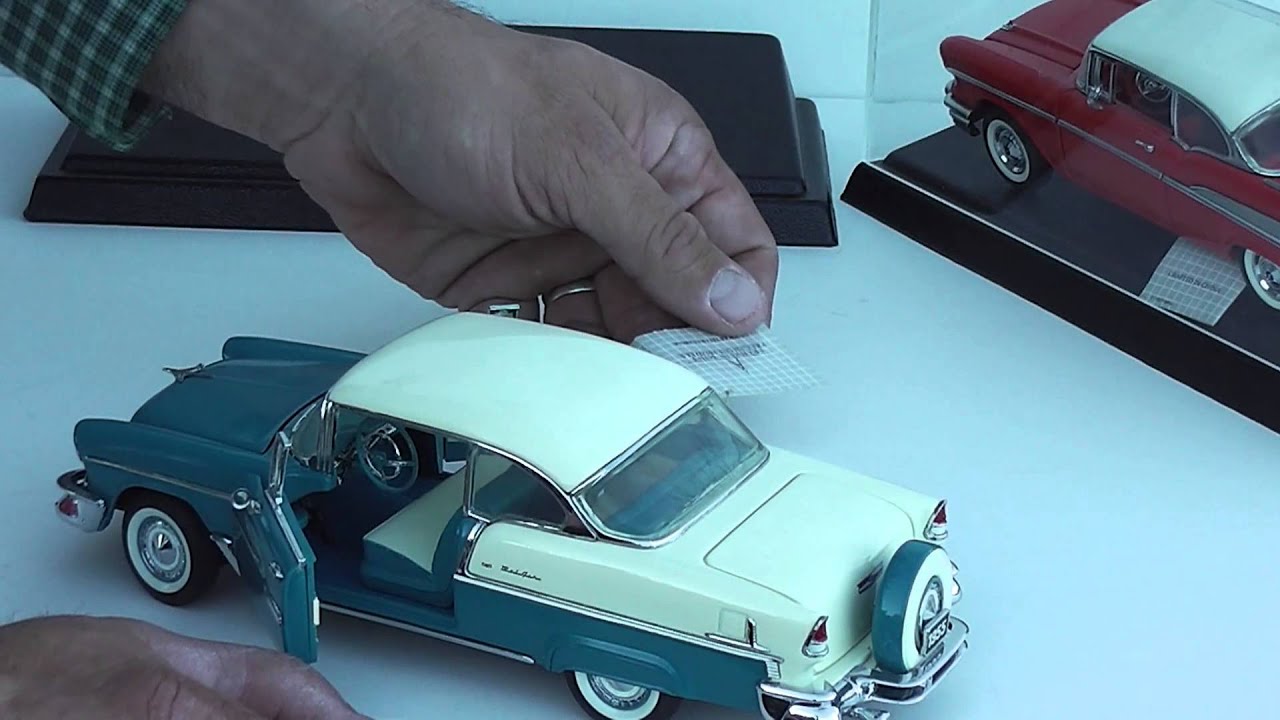 Classic Franklin Mint 1964 & 1/2 Mustang, 1957 Chevy Bel Air, and 1955 Chevy Bel Air, 1:24 Scale.