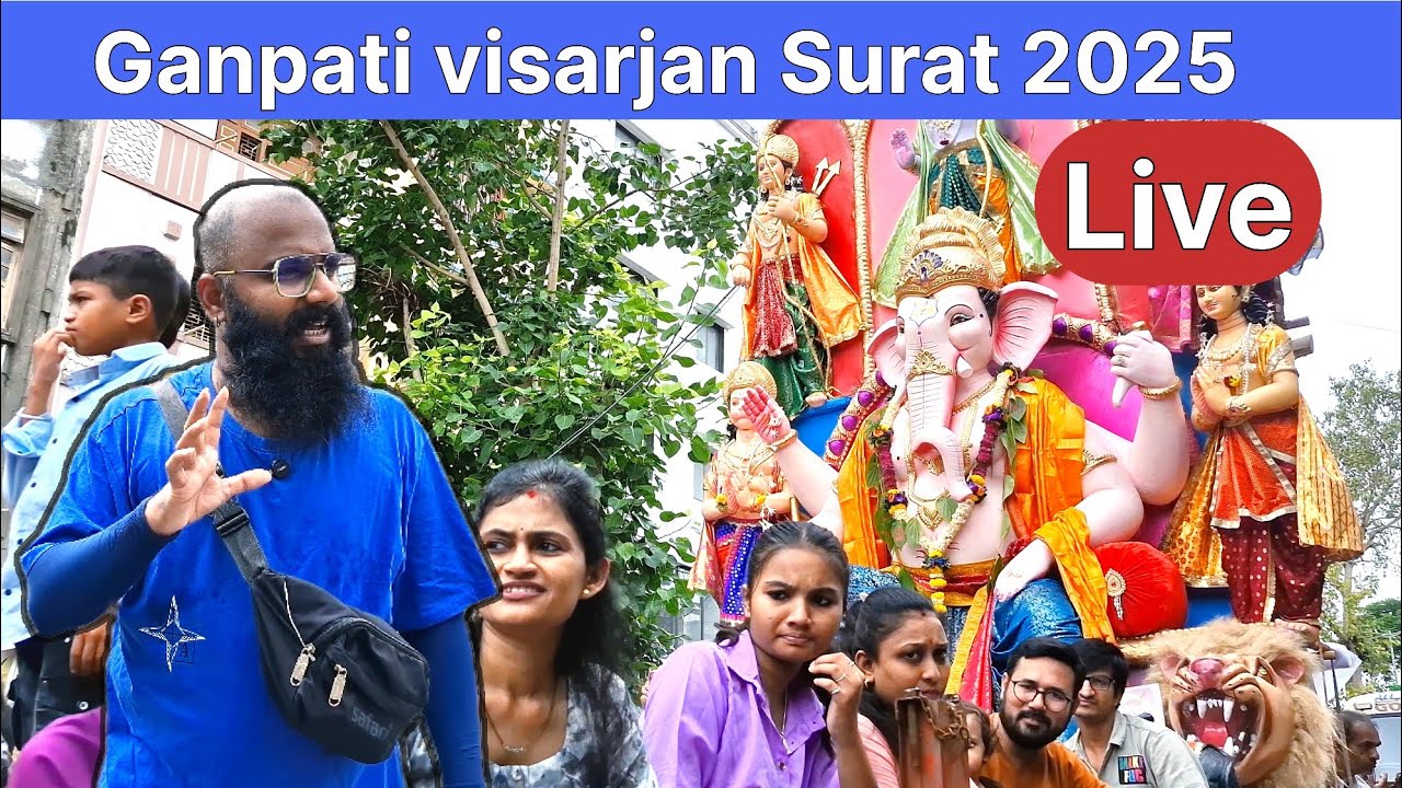 Ganpati visarjan Bhagal Charrasta surat 2025 | Ganesh visarjan Surat Live #surat ganpativisarjan