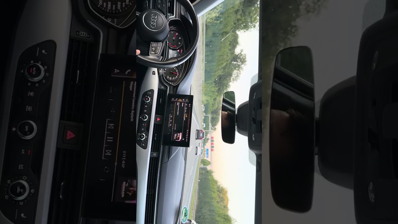 Audi A4 afternoon Drive on German Autobahn 