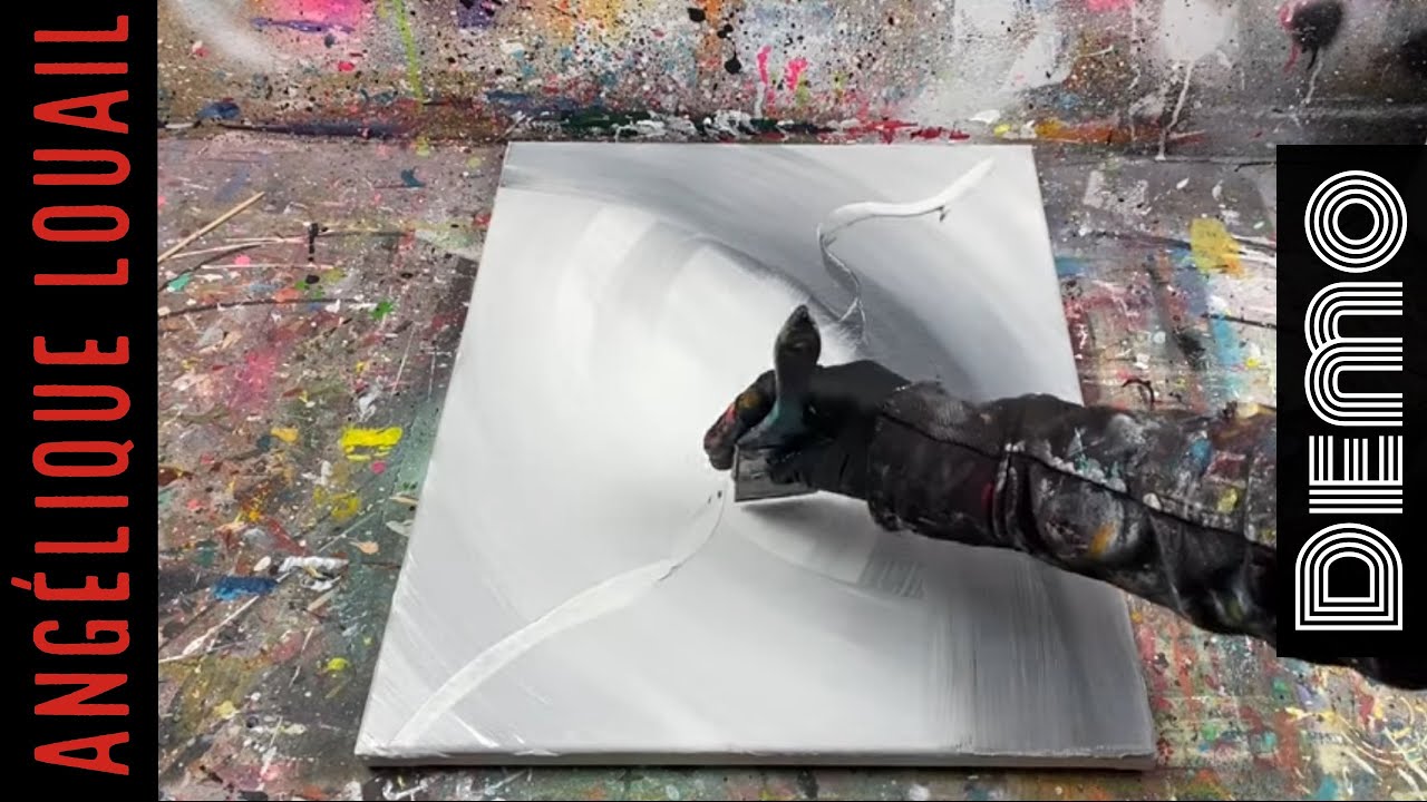Démo Peinture Acrylique intuitive avec du blanc, noir et rouge  par Angélique Louail