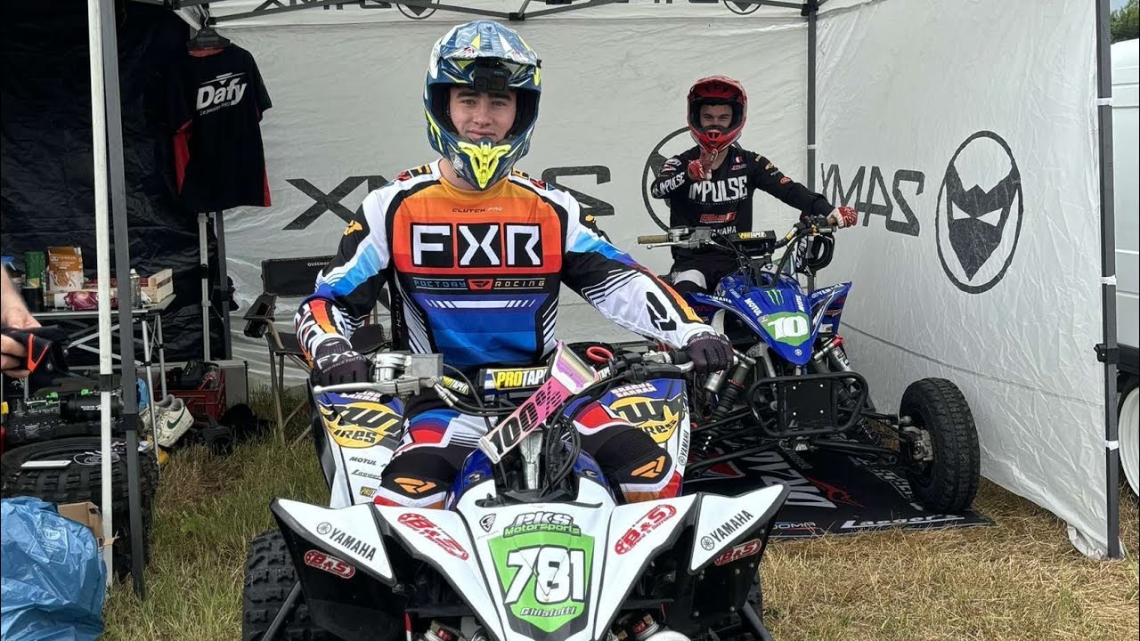 Course sur prairie St marcel du Périgord- 1ère Manche quad, gros crash au départ
