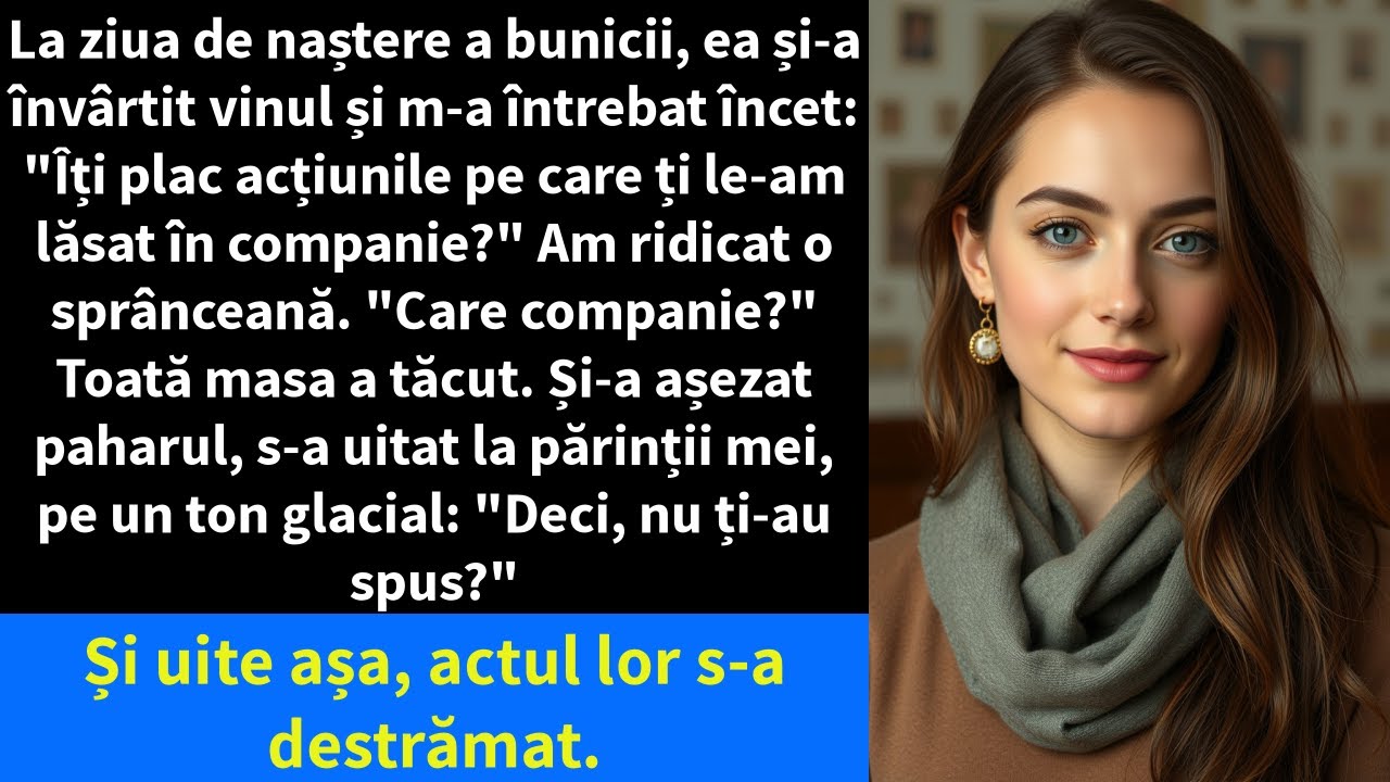 La ziua de naștere a bunicii, ea și-a învârtit vinul și m-a întrebat încet: 