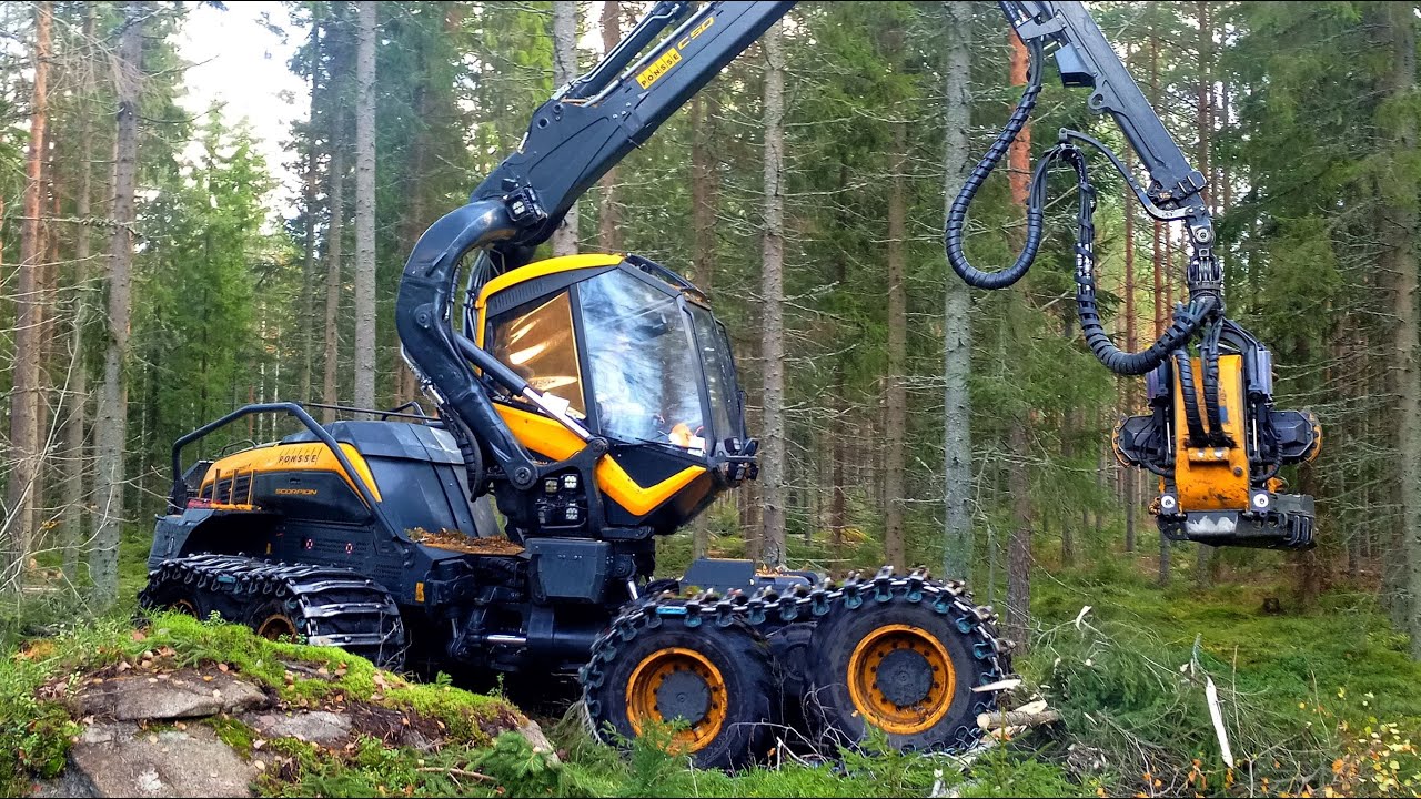 PONSSE Scorpion, kuusikon harvennusta.🤩💪🏻🌲