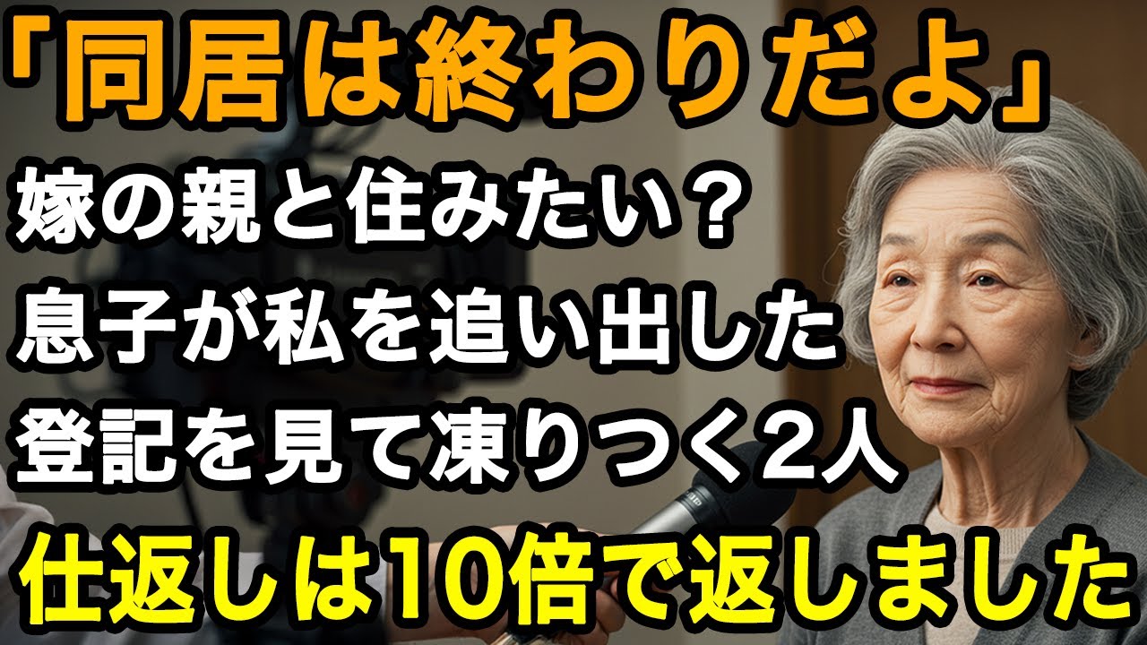 71歳仕返し「嫁の両親と一緒に住みたい」そう言った息子に私は静かに答えました。「じゃあ、この家から出ていって」その瞬間サッと出した登記を見て凍りつく2人の顔【60代以上の方へ/老後の幸せ/シニア】