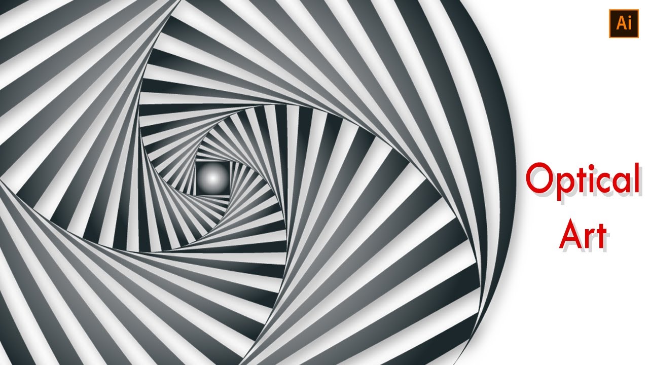 How to make optical art with  abstract stripes vector| adobe illustrator tutorial