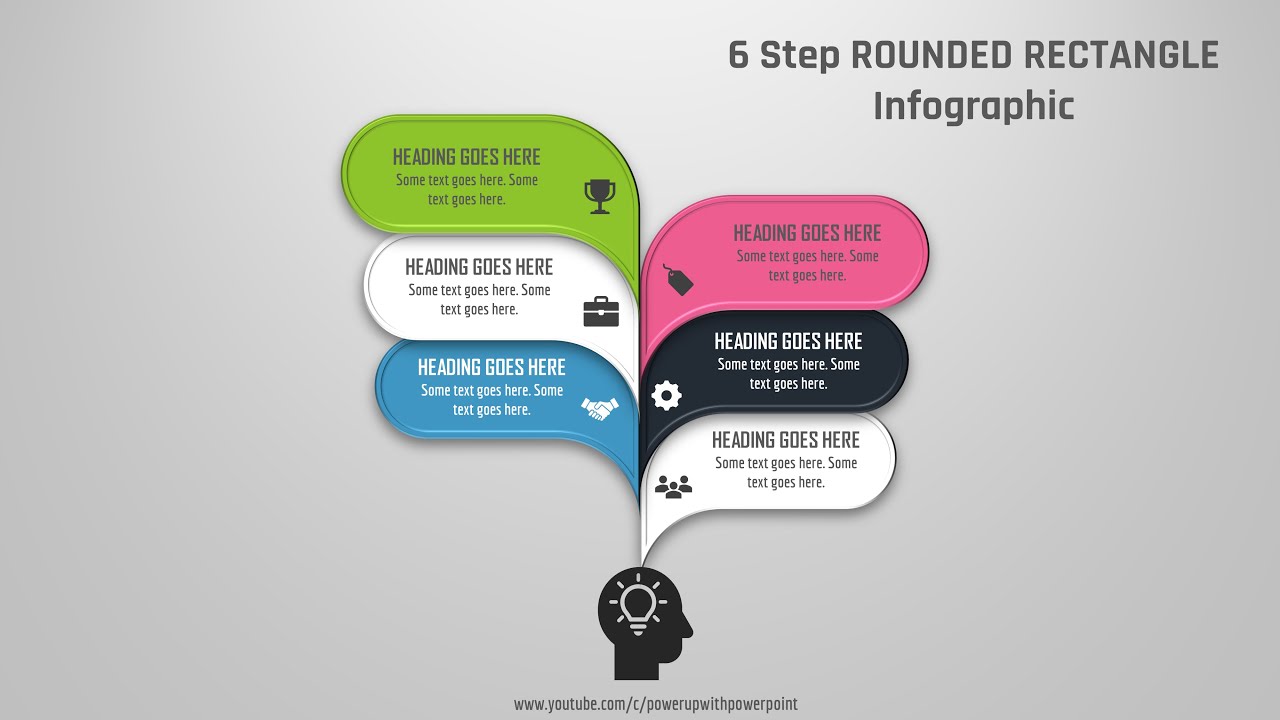 45.[PowerPoint] Create 6 step ROUNDED RECTANGULAR infograhic🔥🔥🔥 | Top powerpoint presentation