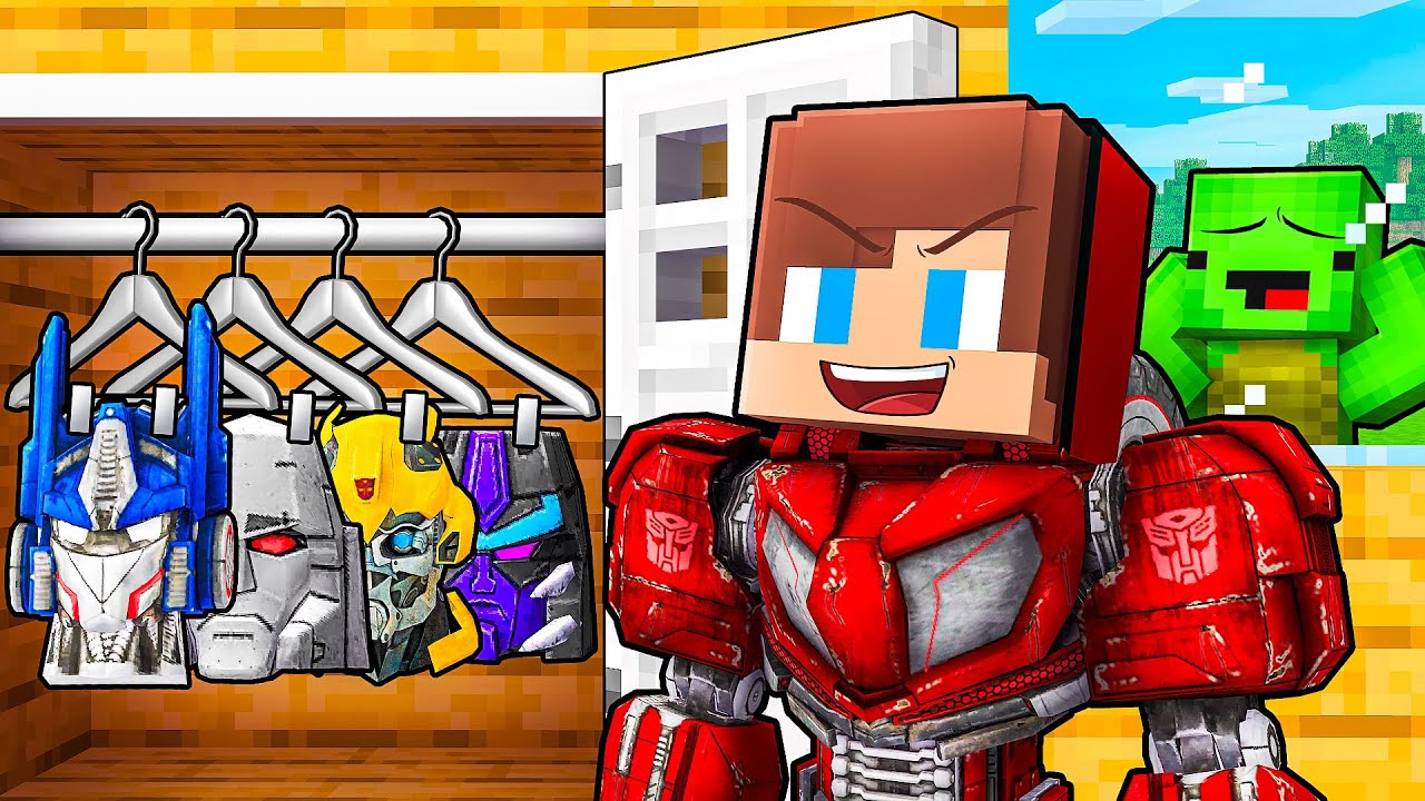 JJ Can Shapeshift Into TRANSFORMERS To PRANK Mikey in Minecraft - Maizen