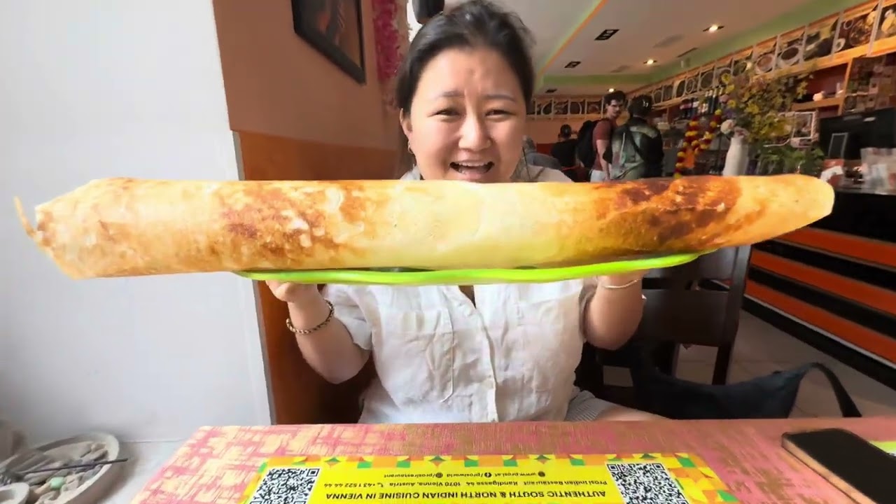 How big my dosa / omg 😱 in prosi/south India restaurants in Vienna 😋😋😋