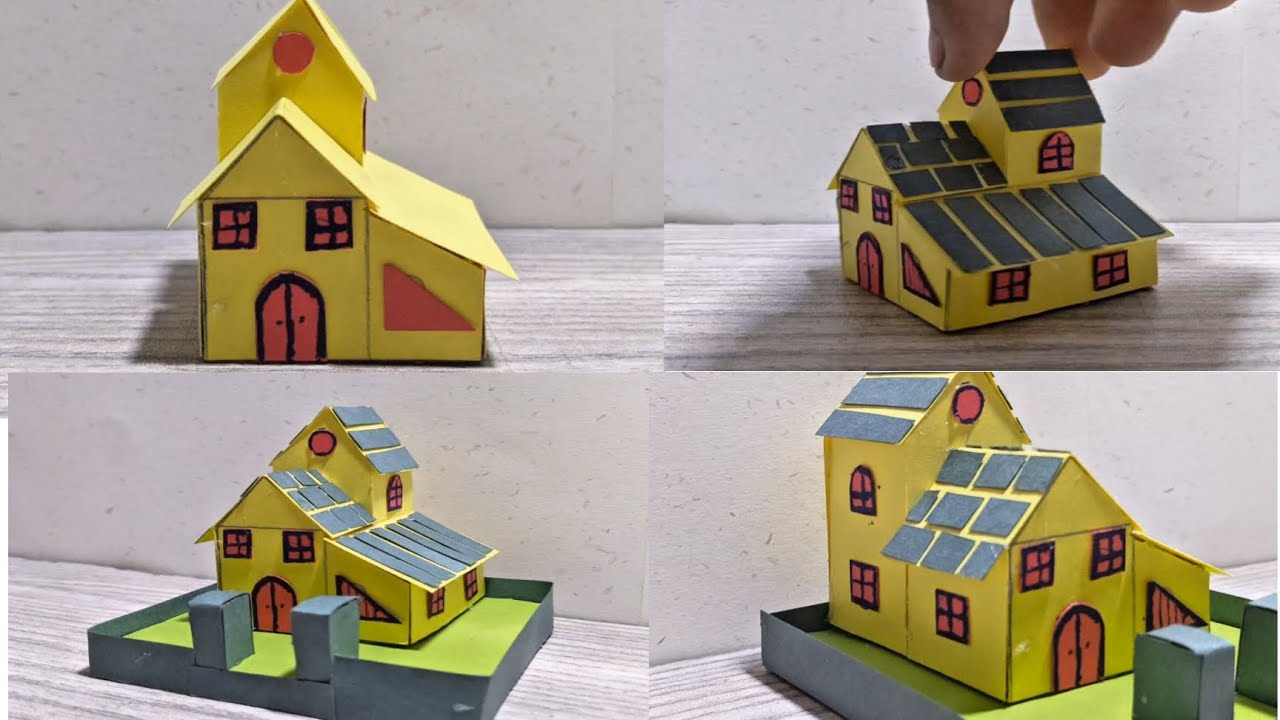 How to make paper house model 🟡