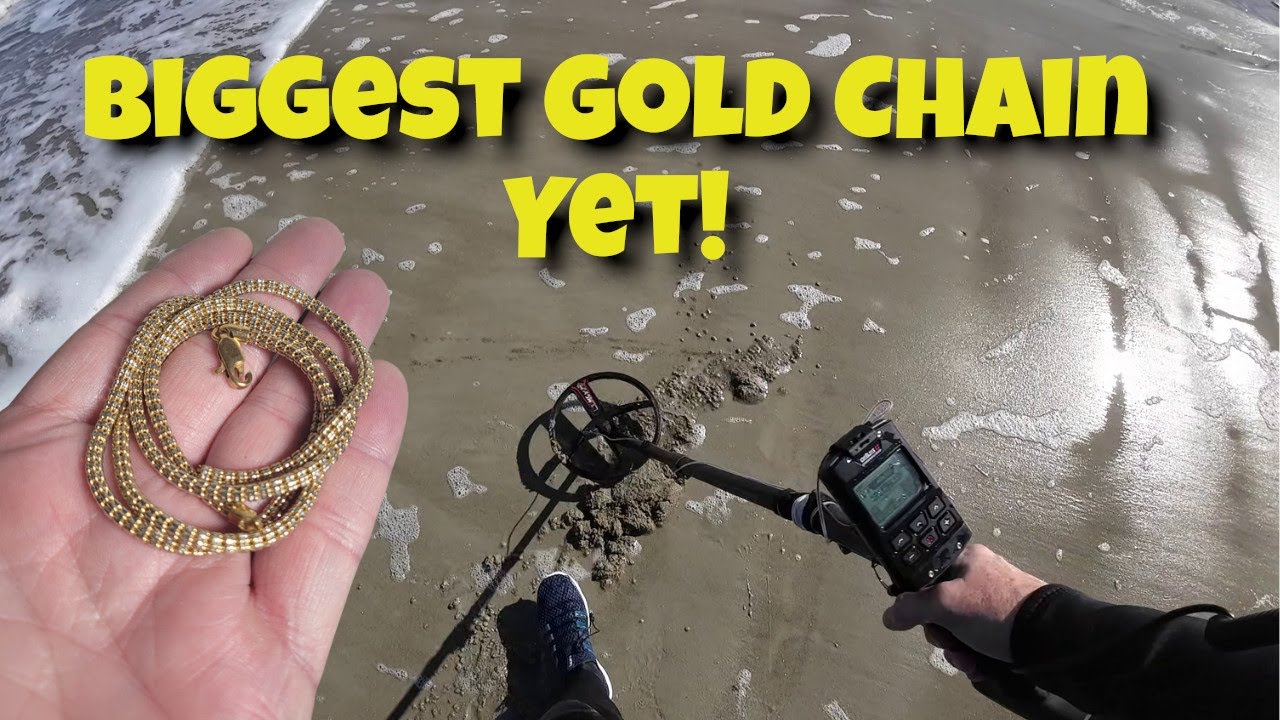 Biggest Gold Chain Yet, but I broke it! Metal Detecting beach XP Deus 2 #metaldetecting #xpdeus