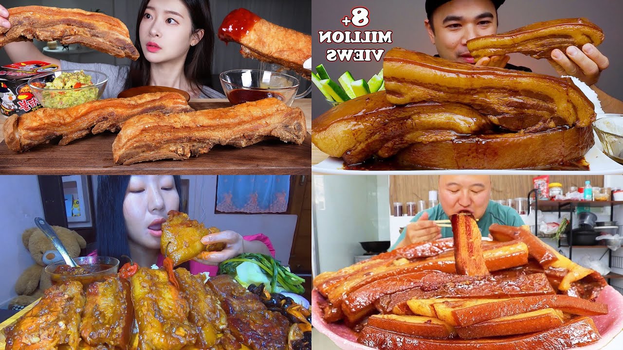 PORK BELLY MUKBANG | DIFFERENT TYPES OF PORK BELLY BIG BITES