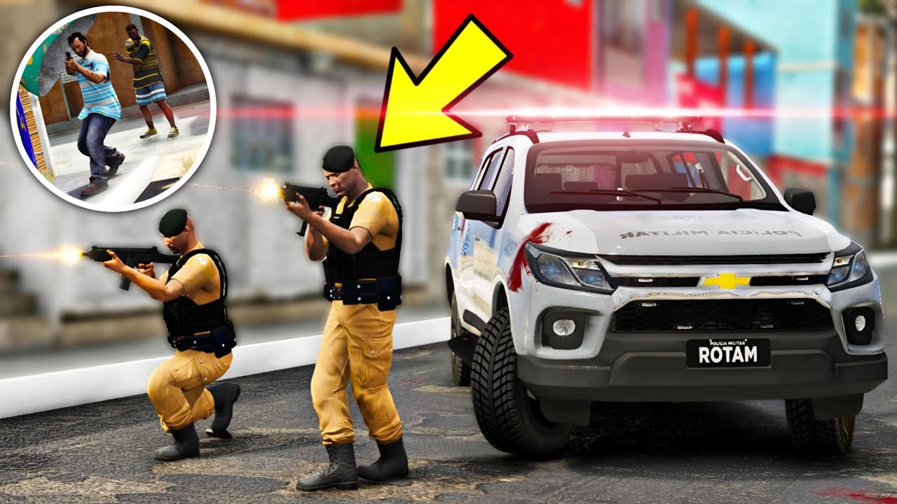 CRIMINOSOS ENTRAM em CONFRONTO com a ROTAM DENTRO da FAVELA! - GTA 5 Mod Policia